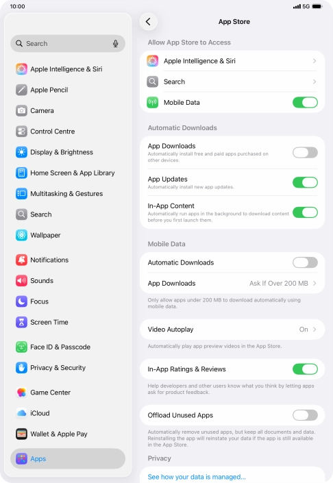 Press the indicator next to 
