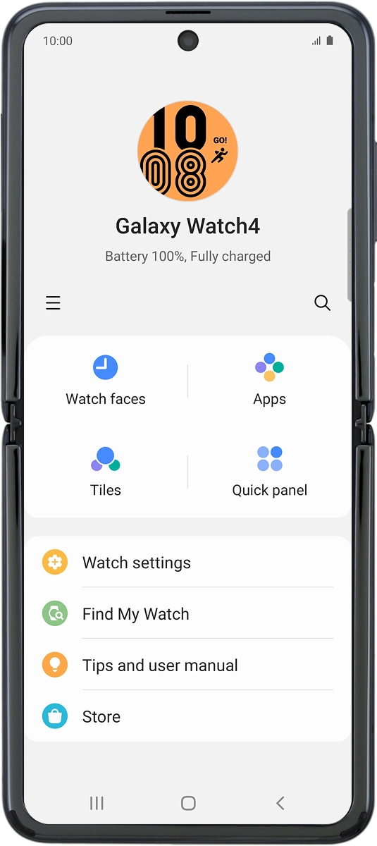On your phone: Press Watch settings.