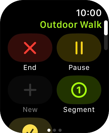 Press End to stop your training activity.