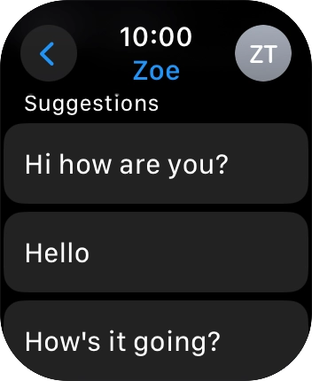 Press the required quick reply.