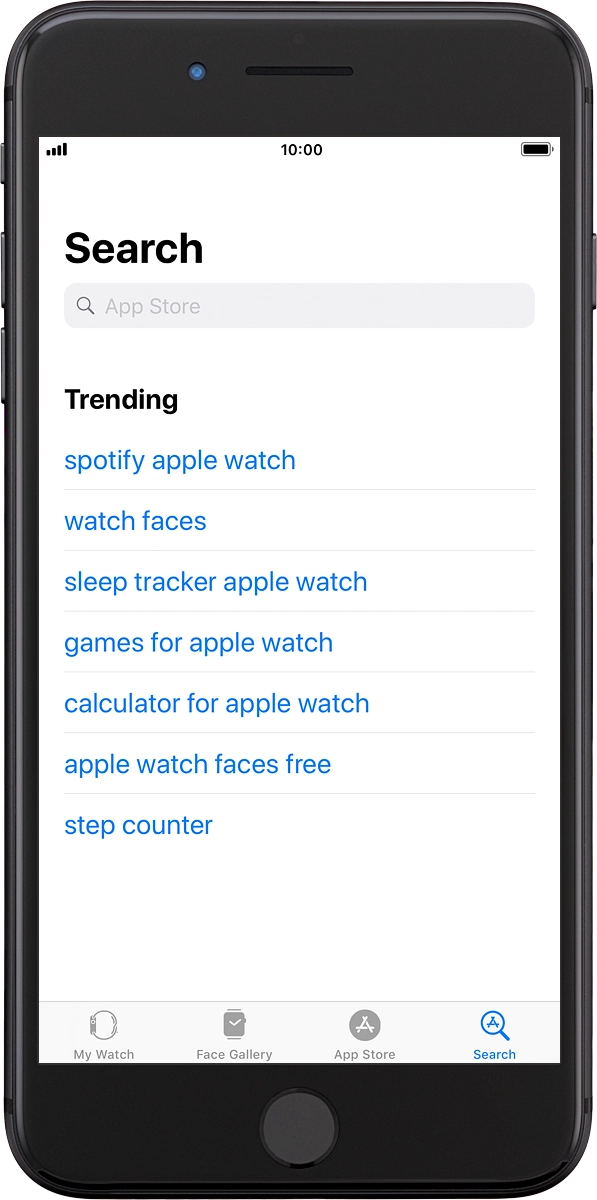 On your phone: Press the search field.