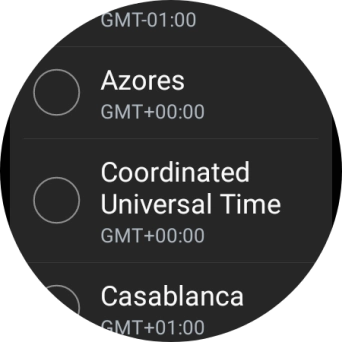 Press the required time zone.