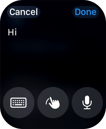 Press the microphone icon and record the message.