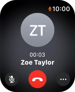 Press the end call icon to end the call and return to the home screen.