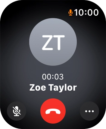 Press the end call icon to end the call and return to the home screen.
