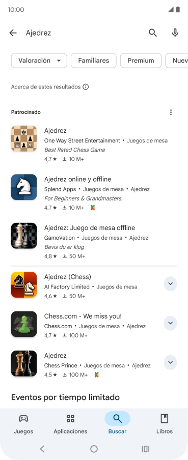 Pulsa la app deseada.