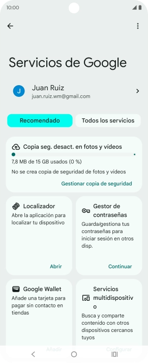 Pulsa Todos los servicios.