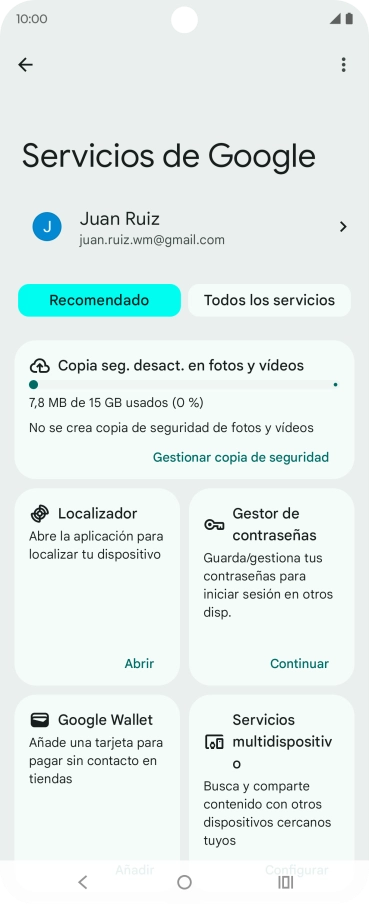 Pulsa Todos los servicios.