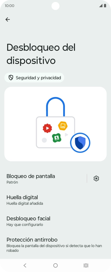 Pulsa Bloqueo de pantalla e introduce el código de seguridad extra que has creado anteriormente.