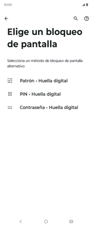 Pulsa el código de seguridad deseado y sigue las indicaciones de la pantalla para crear un código de seguridad del teléfono adicional.