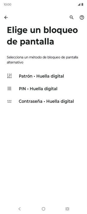 Pulsa el código de seguridad deseado y sigue las indicaciones de la pantalla para crear un código de seguridad del teléfono adicional.