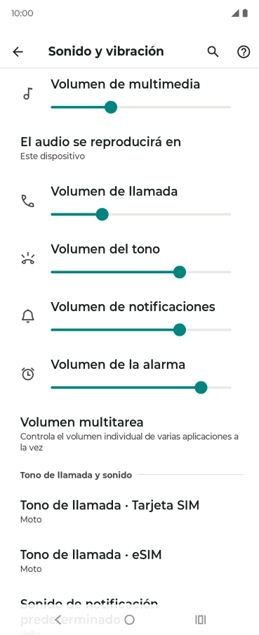 Pulsa Tono de llamada - Tarjeta SIM.