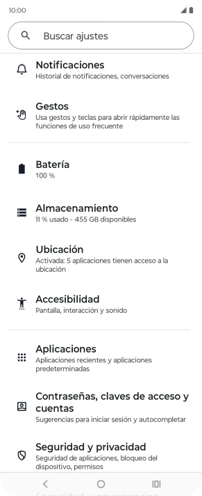 Pulsa Contraseñas, claves de acceso y cuentas.