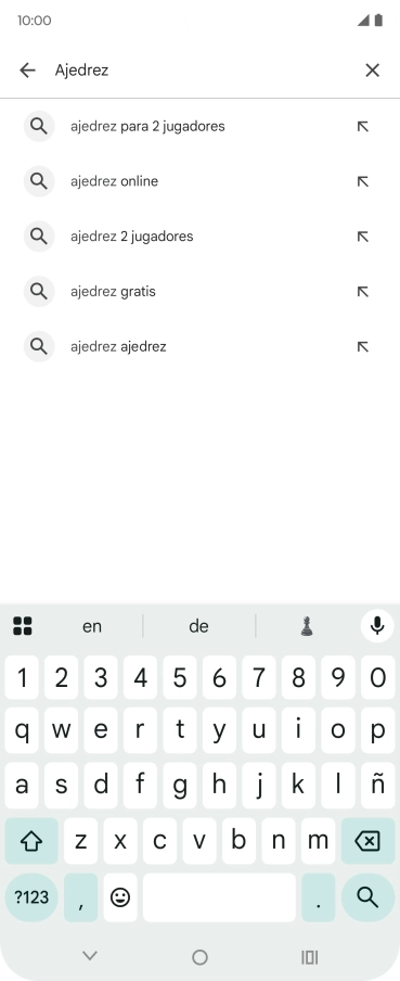 Introduce el nombre del tema o de la app y pulsa el icono de búsqueda.