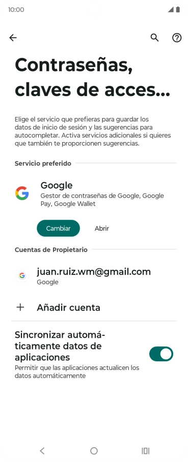 Pulsa Añadir cuenta.