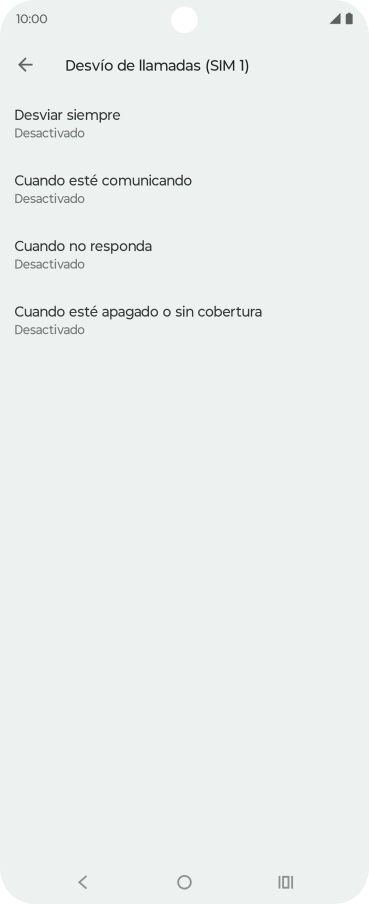 Pulsa el tipo de desvío deseado.