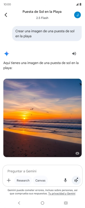 También puedes pedir a Gemini que genere una fotografía partiendo de tu descripción.
