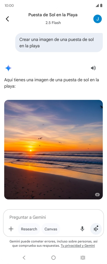 También puedes pedir a Gemini que genere una fotografía partiendo de tu descripción.