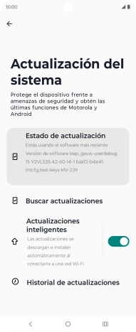 Pulsa Buscar actualizaciones. Si hay una versión de software nueva disponible, aparecerá ahora en la pantalla. Sigue las indicaciones de la pantalla para actualizar el software del teléfono.