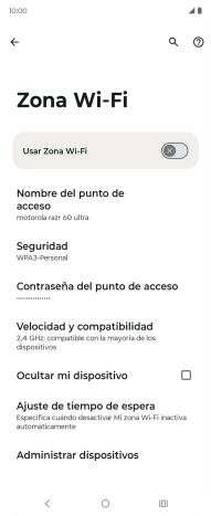 Pulsa Contraseña del punto de acceso.