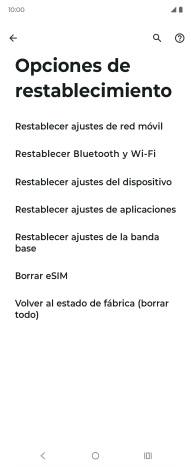 Pulsa Restablecer ajustes de red móvil.