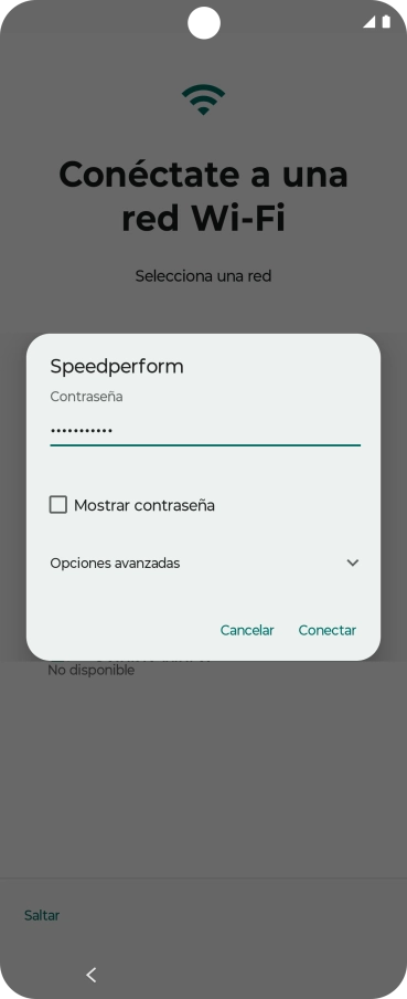 Introduce la contraseña de la red wifi y pulsa Conectar.