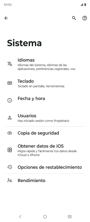 Pulsa Opciones de restablecimiento.