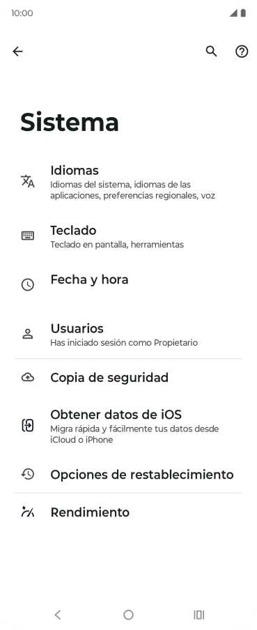 Pulsa Opciones de restablecimiento.