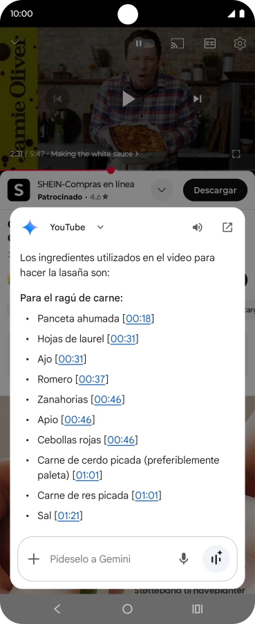 La respuesta de Gemini a tu pregunta se visualiza ahora en la pantalla.