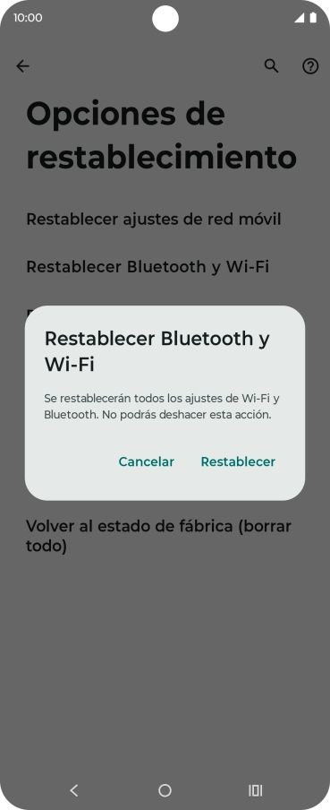 Pulsa Restablecer.
