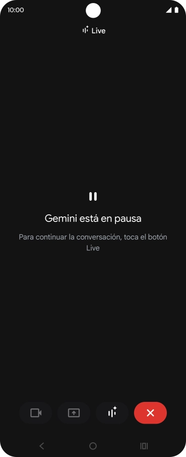 Para retomar la conversación, pulsa el icono de retomar conversación.