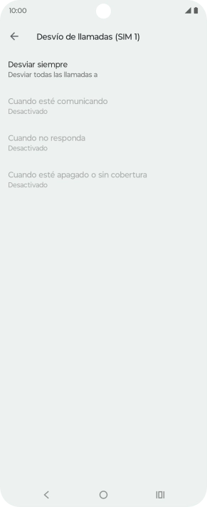 Pulsa el tipo de desvío deseado.