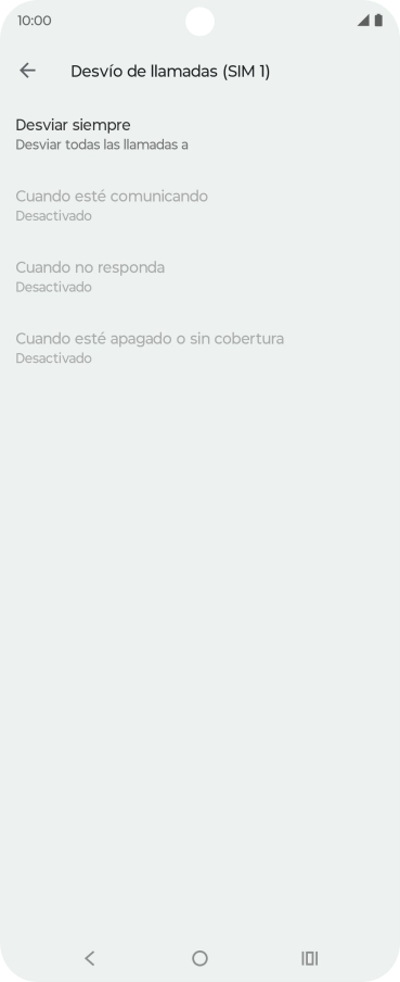 Pulsa el tipo de desvío deseado.