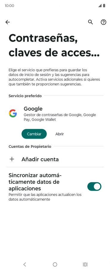 Pulsa Añadir cuenta.