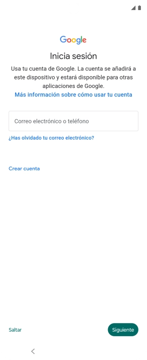 Sigue las indicaciones de la pantalla para terminar la activación.