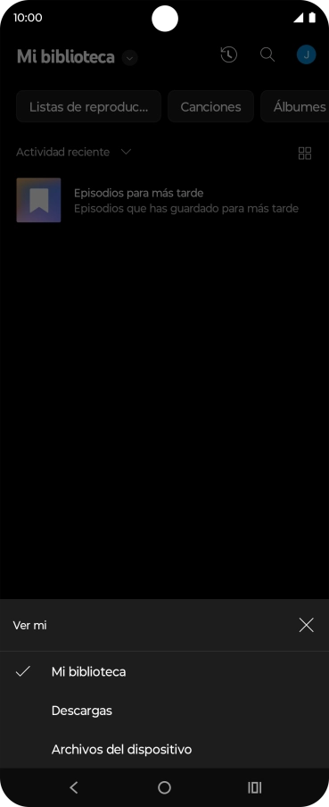 Pulsa una categoría y desplázate al archivo de música deseado.