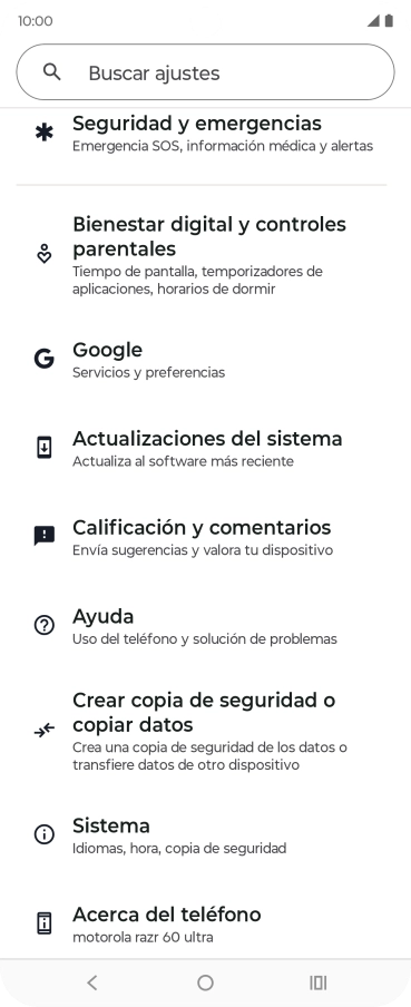 Pulsa Sistema.