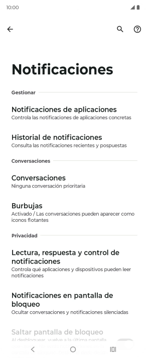 Pulsa Notificaciones de aplicaciones.