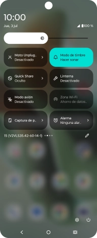Pulsa el icono de modo de avión para activar o desactivar la función.