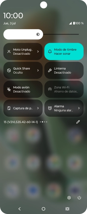 Pulsa el icono de modo de avión para activar o desactivar la función.