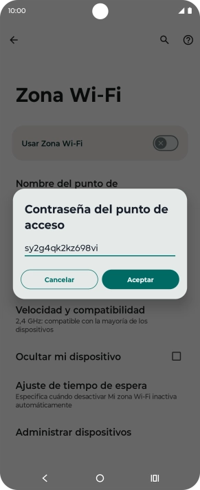 Introduce la contraseña deseada y pulsa Aceptar.