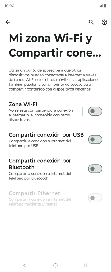 Pulsa Zona Wi-Fi.