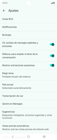 Pulsa Gemini en Mensajes.