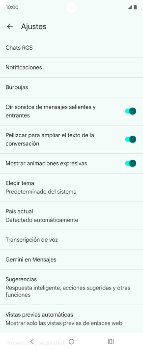 Pulsa Gemini en Mensajes.