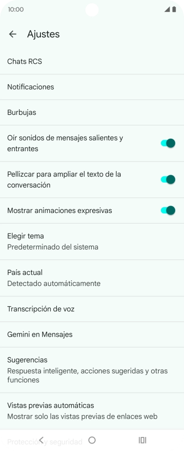 Pulsa Gemini en Mensajes.