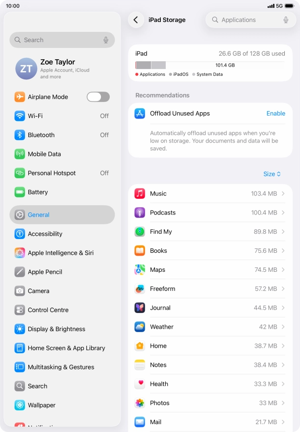 Press the required app.