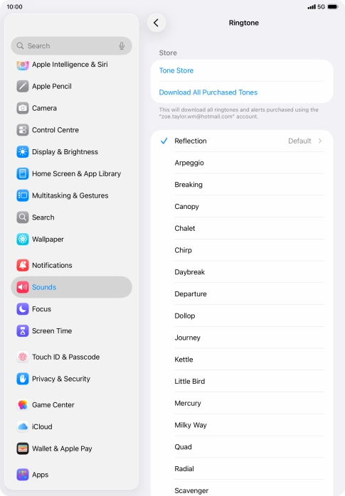 Press the required ring tones to hear them.