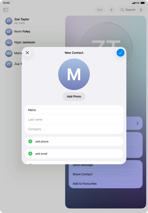 Press Last name and key in the last name.