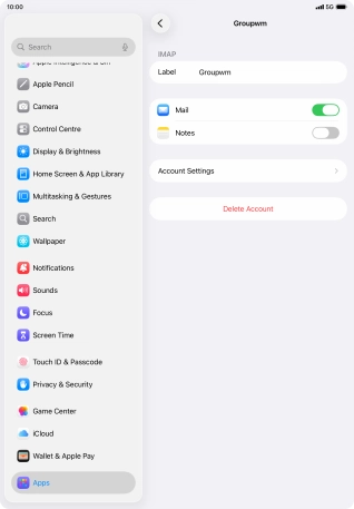 Press Account Settings.