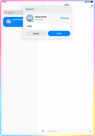 If an app is open on your tablet, such as Messages, you can also use the functions available here, e.g.: REPLY [text].
